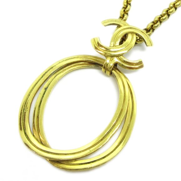 Chanel Hoop Gold Chain Pendant Necklace 96P 39797 - Picture 4 of 4